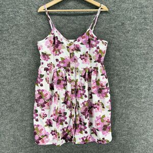 New OrderPlus Mini Dress Women XL White Floral Short V-Neck Button Up Sleeveless